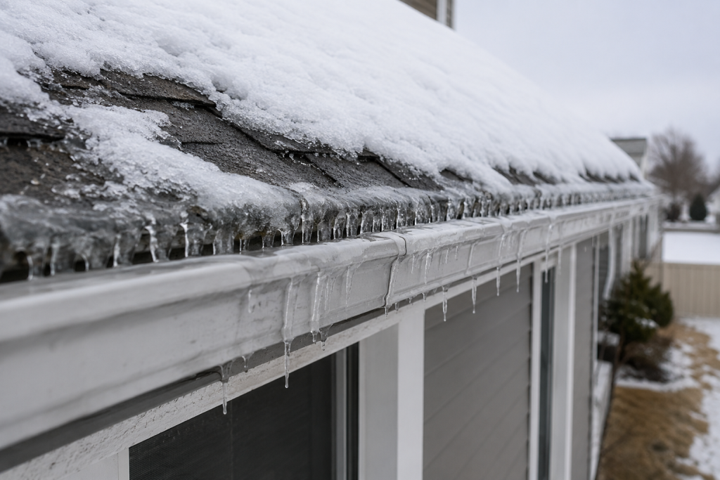 frozen edmonton gutter